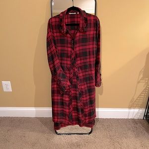 Soft Surroundings Ruffled, Long Shirt Dress